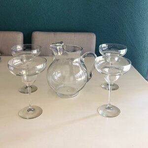 MARGARITA PITCHER AND GLASSES - SET OF 4 GLASSES